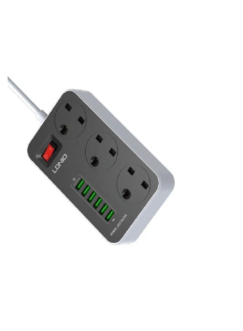 LDNI0 صندوق تمديد الطاقة قطاع الطاقة الذكي 2500 واط 10A 250 فولت منافذ شاحن USB 3.4Amp 17 واط خارج الطاقة فقط أسرع 5 متر كابل - Image 2