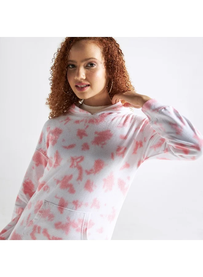 Splash FAV All-Over Print Hoodie with Long Sleeves and Kangaroo Pocket