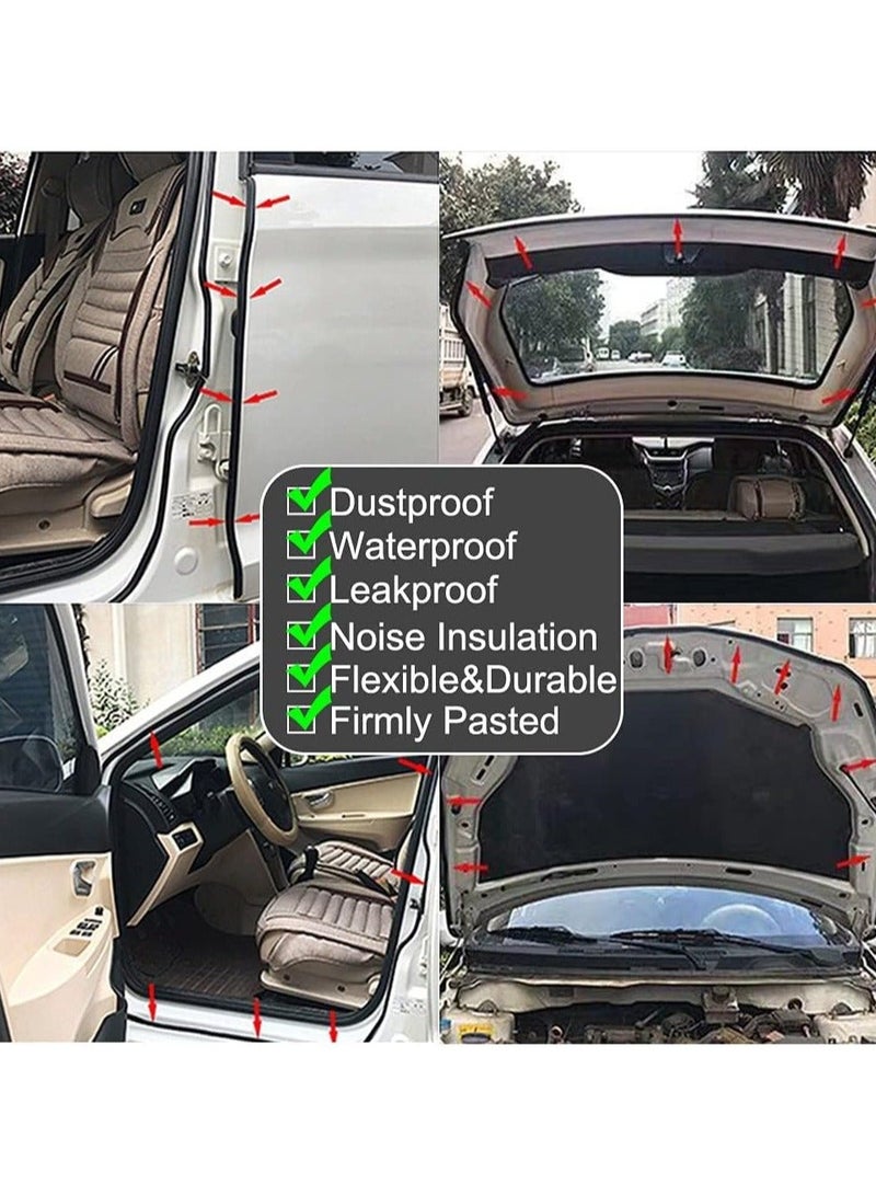 Y&D Car Door Rubber Seal Strip, Weather Stripping, Double Layer 5 Holes Universal Self Adhesive Auto Soundproofing Weatherstrip for Tailgate Draft Strip (5M/16.4Ft)  - Image 3
