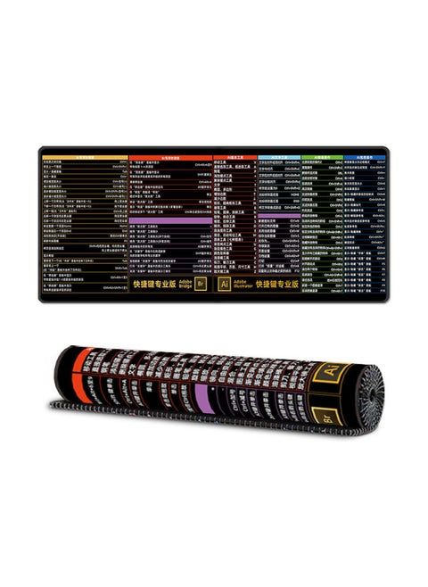 Multilingual Shortcut Mouse Pad Office Oversized Lock Edge Desktop Non-Slip Computer Mouse Pad For One Generation-Color:300*700*2 Mm-Pattern:Chinese [br+ai] Professional Edition