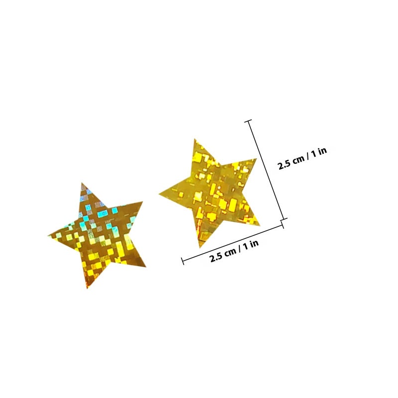 Holographic Gold Foil Star Stickers 2 Rolls DIY Scrapbook Craft Classroom Reward - Image 3