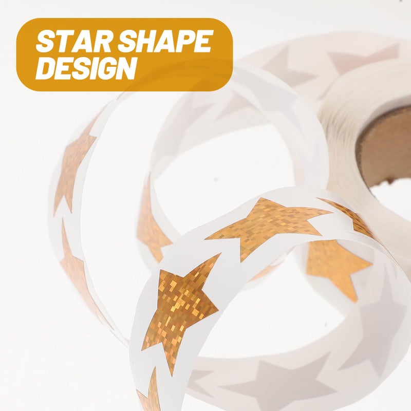 Holographic Gold Foil Star Stickers 2 Rolls DIY Scrapbook Craft Classroom Reward - Image 4