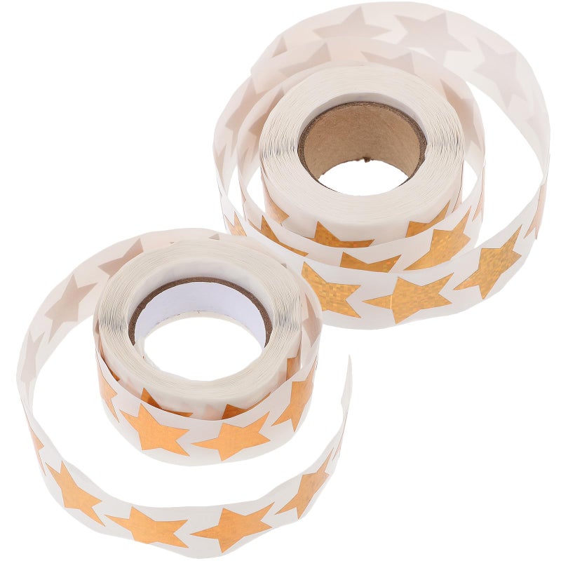 Holographic Gold Foil Star Stickers 2 Rolls DIY Scrapbook Craft Classroom Reward - Image 2