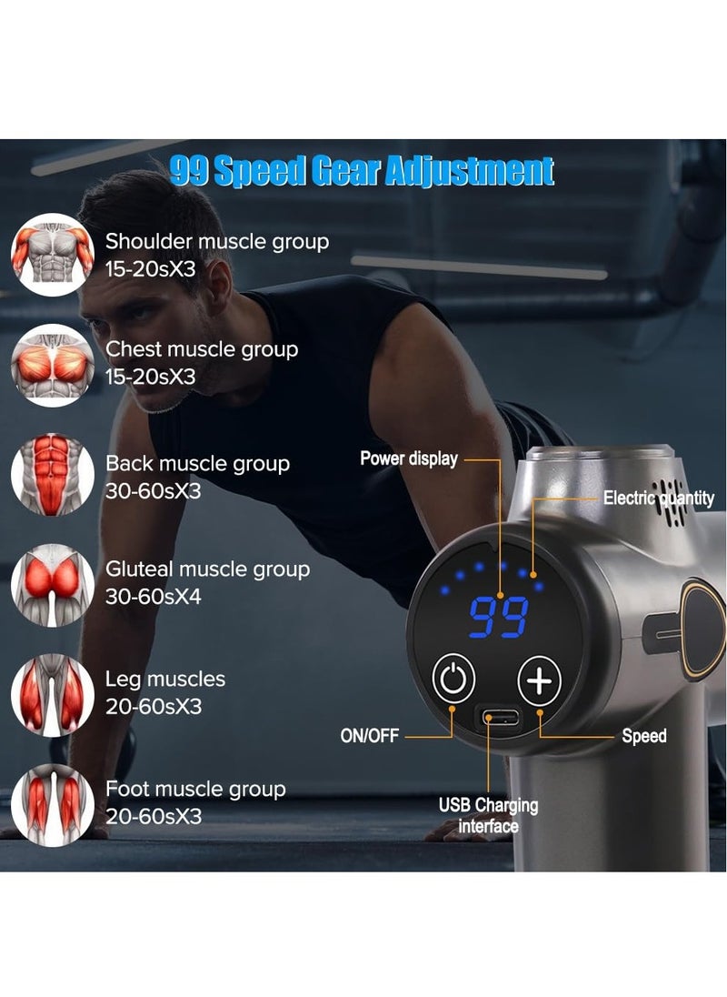 Necomi - Massage Gun, Deep Tissue Percussion Massager, Handheld Body Back Muscle Massager With 8 Massage Heads, Relieve Muscle Pain - Image 1