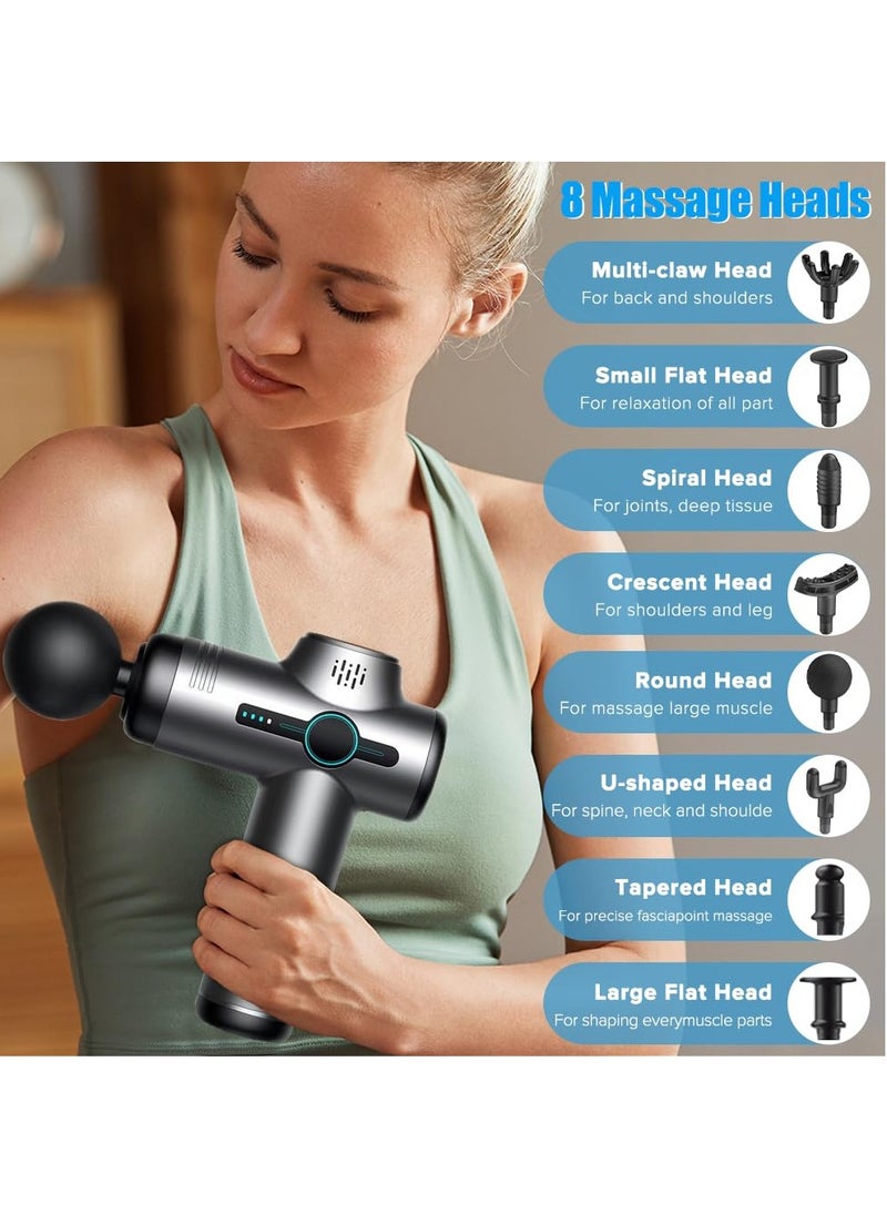 Necomi - Massage Gun, Deep Tissue Percussion Massager, Handheld Body Back Muscle Massager With 8 Massage Heads, Relieve Muscle Pain - Image 1