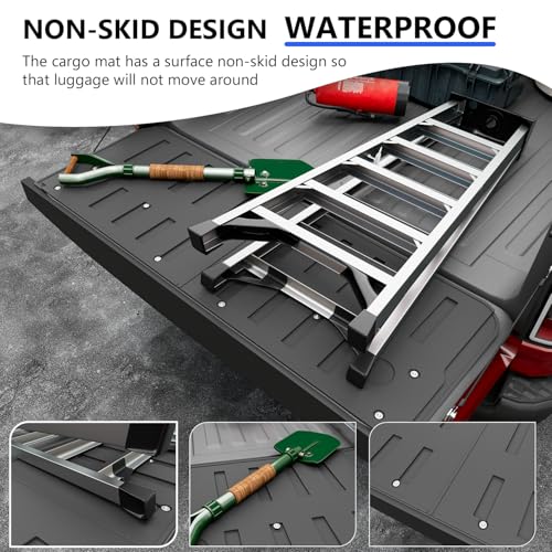 Xipoo Tailgate Mat Cargo Mat Compatible with 2019-2025 Dodge Ram 1500 TPE Tailgate Liner Cargo Liner Replacement for 2019-2025 Dodge Ram 1500 Accessories(Tailgate Mat) - Image 5