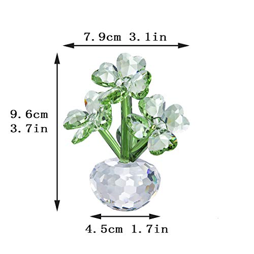 QFkris Crystal Flower Dreams Four-Leaf Clover Figurine Collectibles Crystal Ornament Gift for St. Patrick's Day, Thanksgiving, Christmas - Image 2