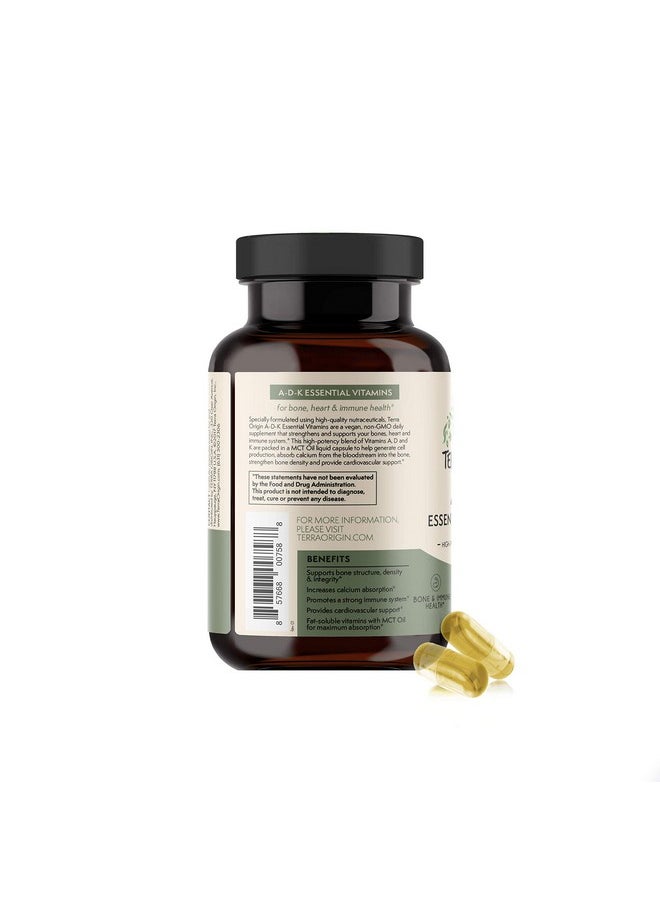 Terra Origin - Adk Essential Vitamins 60 High Potency Liquid Capsules Vegan Nongmo Gluten Free Made In The Usa. - Image 1