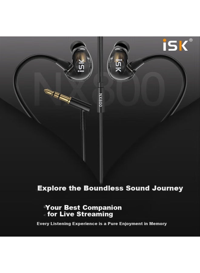 Isk Nx800 Monitoring Headphones For Streamers, Dedicated Sound Card, In-ear High-fidelity Long Cable For Singing, E-sports, Hifi Earphones - Image 4