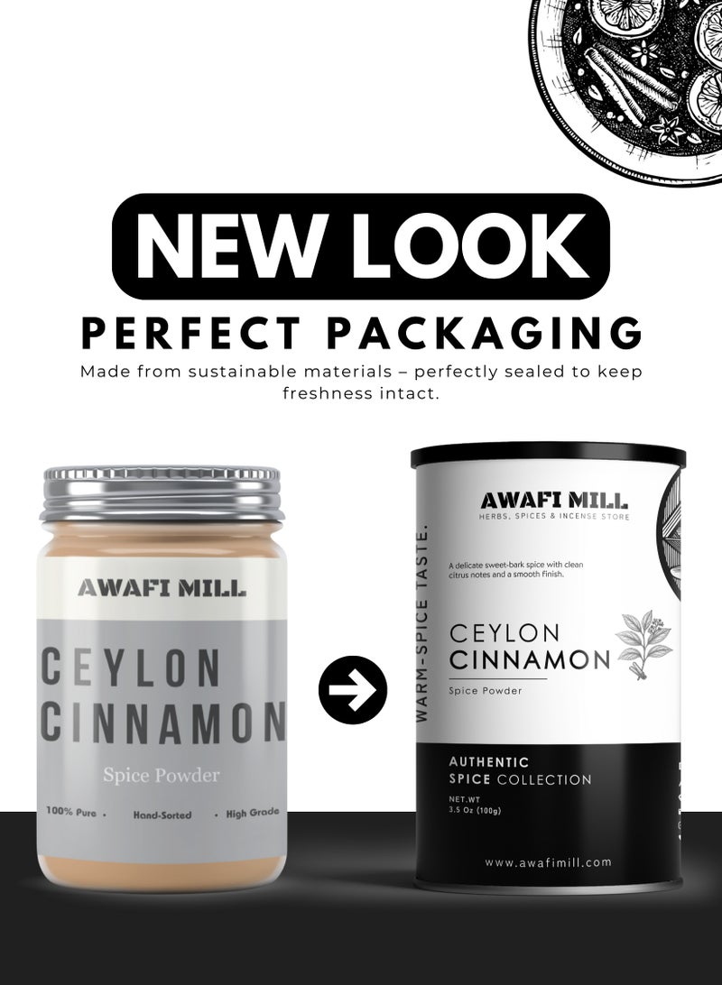 AWAFI MILL Ceylon Cinnamon Powder – Premium Ground Spice for Cooking and Baking – Authentic Sri Lankan Flavor  - 100 g | 3.5 Oz - Image 2