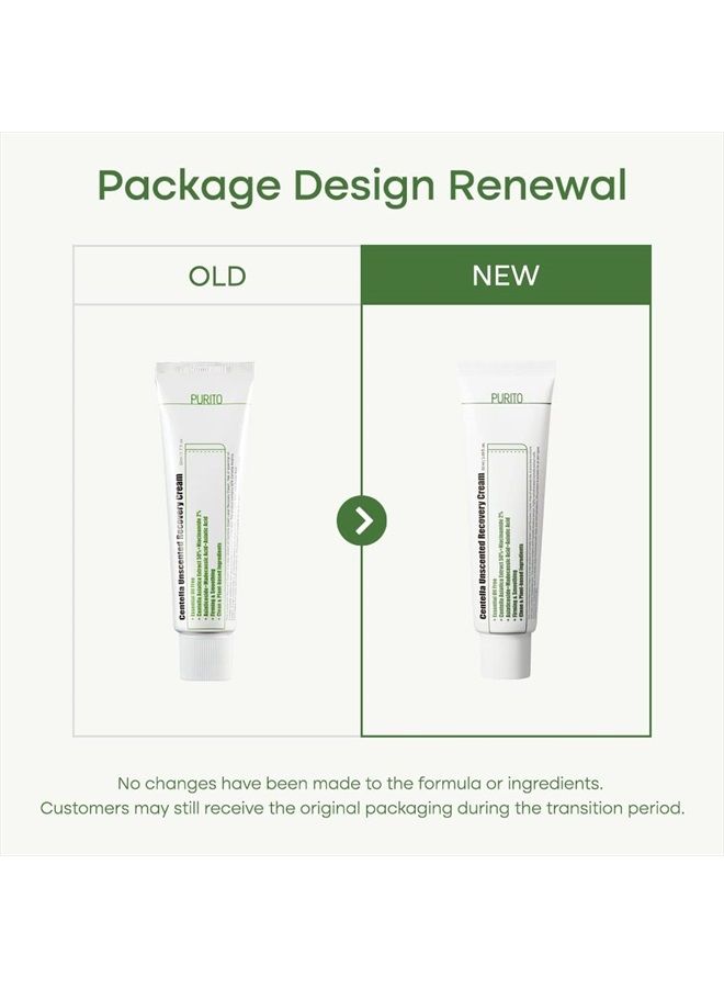 Centella Unscented Recovery Cream 50ml / 1.7 fl.oz Witch Hazel-free, Vegan, Skin barrier