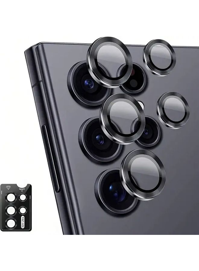 واقي زجاجي مقسّى للعدسة مع حلقة من سبائك الألمنيوم مضادة للخدش لهاتف Galaxy S24 - Image 1