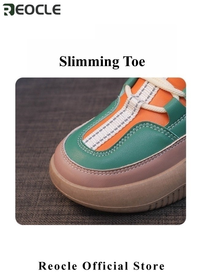 ريوكل أحذية رياضية نسائية ذات نعل سميك وأربطة كاجوال مريحة ونعل سميك أحذية تنس مضادة للانزلاق أحذية مشي وأحذية رياضية عصرية - Image 2