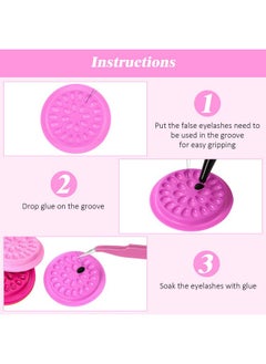 Maitys Maitys 150 Pcs Lash Glue Holder False Lash Glue Trays Lash Extension Glue Palette Eyelash Pallet Grafting Disposable Pads Plastic Pink Lash Tray for Women Girls Eyelash Extension Beauty Tools Supply  - Image 5