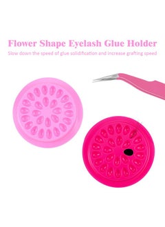 Maitys Maitys 150 Pcs Lash Glue Holder False Lash Glue Trays Lash Extension Glue Palette Eyelash Pallet Grafting Disposable Pads Plastic Pink Lash Tray for Women Girls Eyelash Extension Beauty Tools Supply  - Image 2