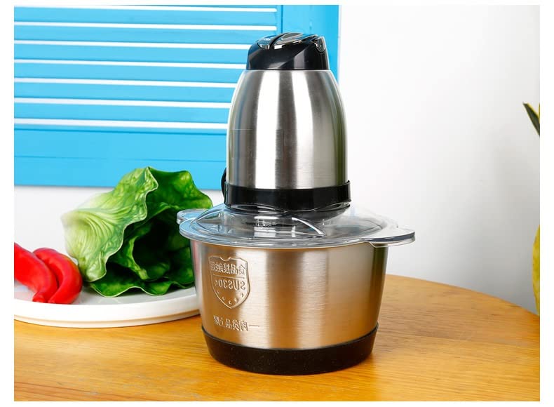 AMDROZ Electric Food ProcessorStainless Steel Food GrinderMeat Grinder Electric2L Three Levels Braking Function Easy Cleaning Stainless Steel Meat Chopper Meat Grinder - Image 3
