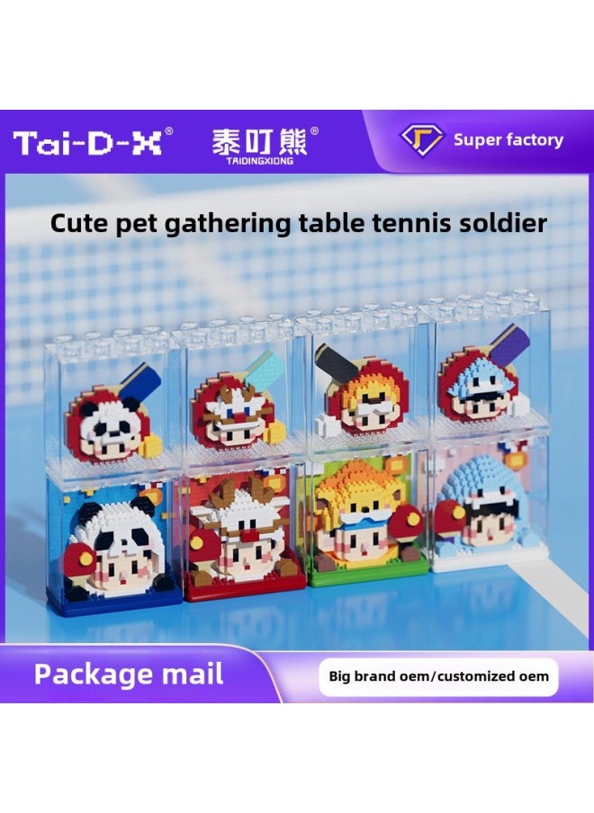 Ping-Pong Doll Microparticle Children's Educational Toy Building Blocks Assembled Small Particle Desktop Ornaments Compatible With Lego-Color:6103-6mini White Dragon