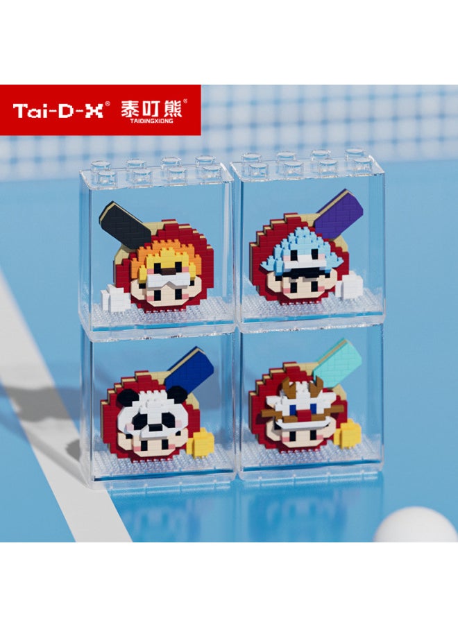 Ping-Pong Doll Microparticle Children's Educational Toy Building Blocks Assembled Small Particle Desktop Ornaments Compatible With Lego-Color:6103-6mini White Dragon