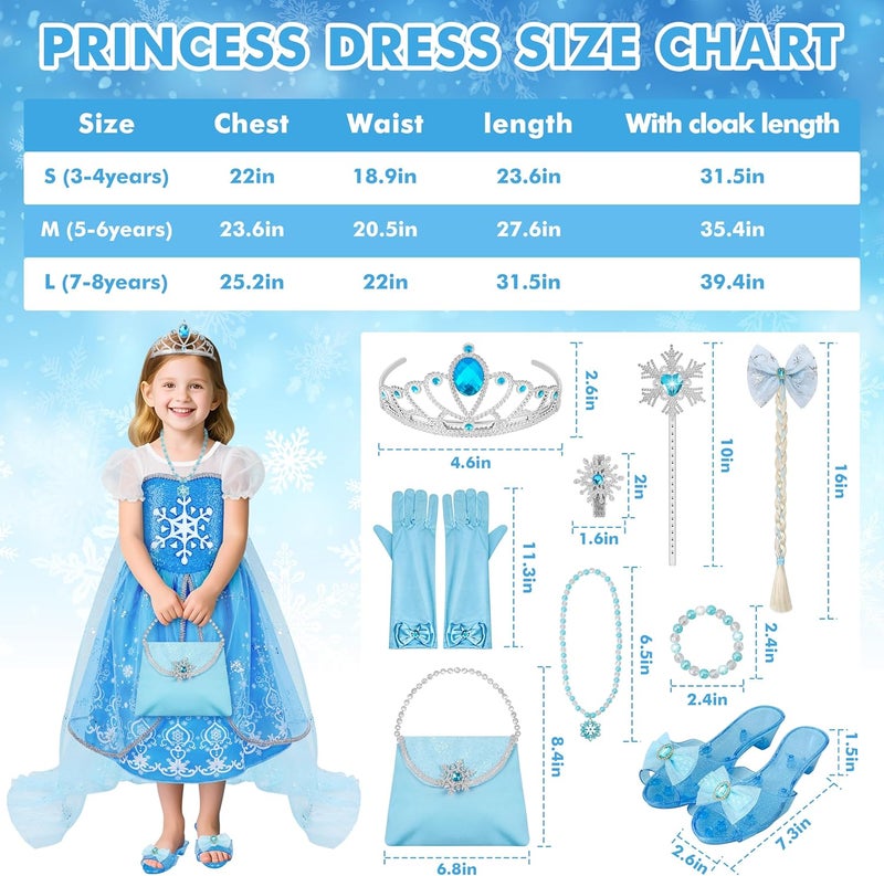 KKONES Store Princess Dresses for Girls, Light Up Princess Costume with Cape, Birthday Party Gift for Toddler Age 3-8 Year Old - Image 5