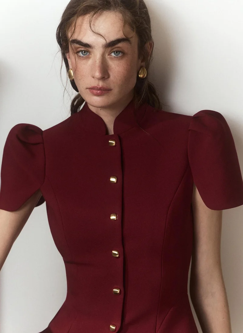 Lichi  Fitted jacket with a stand-up collar and voluminous sleeves for Women | Best Price UAE