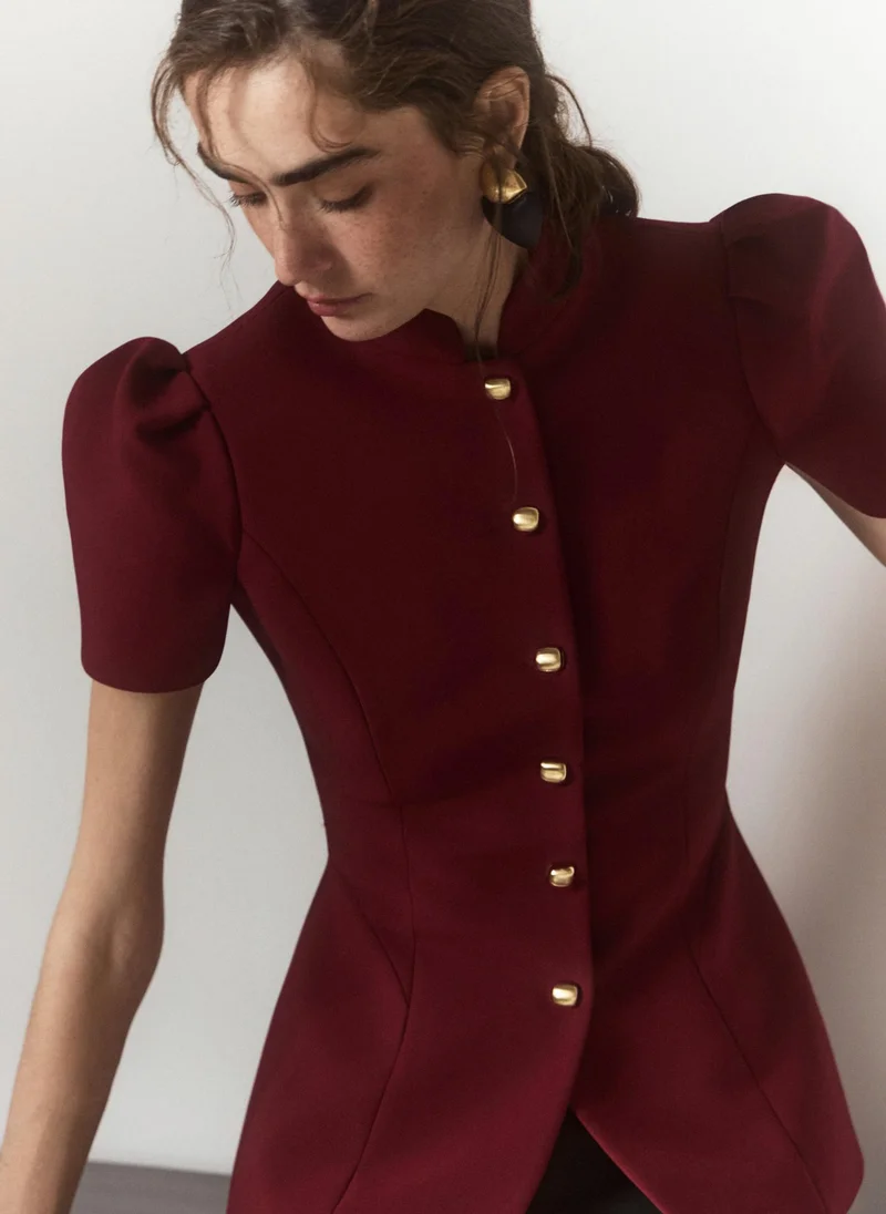 Lichi  Fitted jacket with a stand-up collar and voluminous sleeves for Women | Best Price UAE