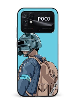 Protective Case Cover For Xiaomi Poco C40 Helmet And In Military Uniform Design Multicolour