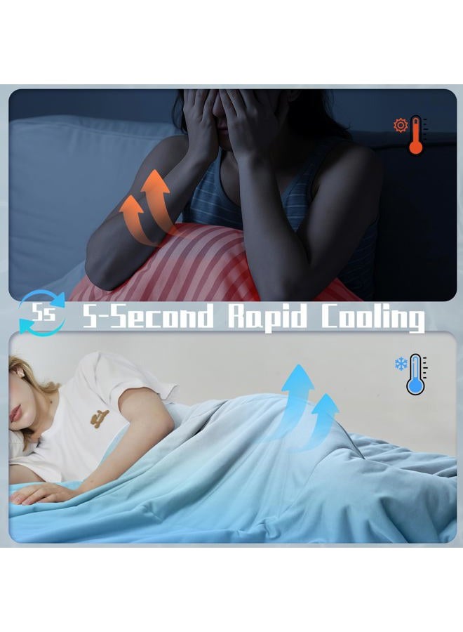 DOWNCOOL Cooling Comforter, Blue Cooling Blanket King Size, Cooling Duvet for Hot Sleeper, Breathable Summer Quilt, Lightweight Soft Q-Max>0.4 Arc-Chill Cool Comforter,106"X90" - Image 3