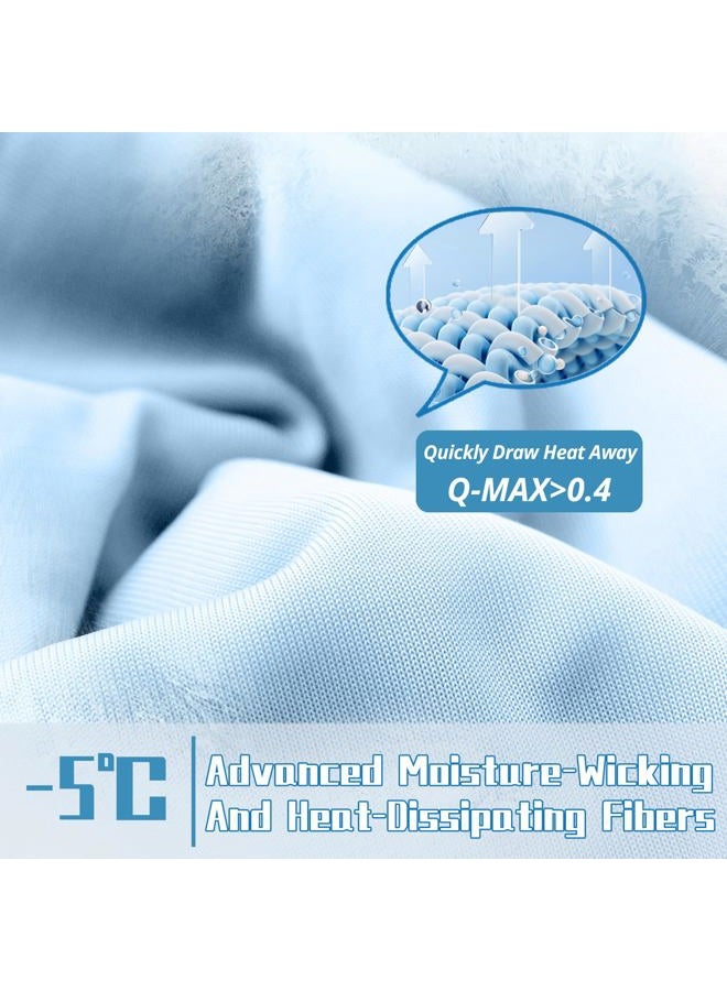 DOWNCOOL Cooling Comforter, Blue Cooling Blanket King Size, Cooling Duvet for Hot Sleeper, Breathable Summer Quilt, Lightweight Soft Q-Max>0.4 Arc-Chill Cool Comforter,106"X90" - Image 2