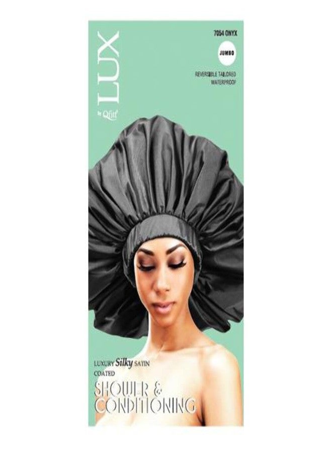 Qfitt LUX by Qfitt Luxury Silky Satin Coated Shower & Conditioning 7054 ONYX - Image 1