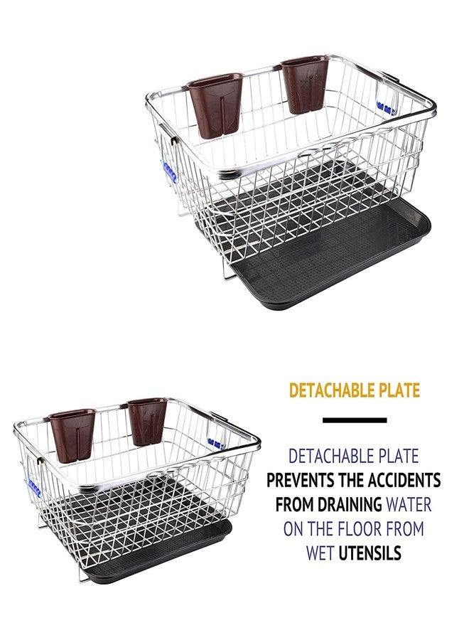 BIRDWING Big Size (64x48x23) Utensils Basket Drainer & Dish Drainer Basket for Kitchen/Utensil Stand for Kitchen/Dish Drying Rack with Drainer/Bartan Stand/Dish Rack for Kitchen - Image 5