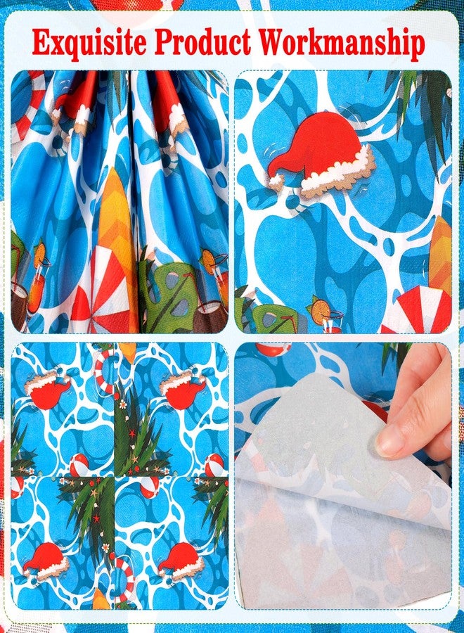 HOWAF 60pcs Hawaiian Christmas Decorations Napkin, Hawaiian Christmas Disposable Paper Napkin Bulk, Tropical Xmas Party Decorations Cocktail Napkins for Mele Kalikimaka Party Supplies - Image 3