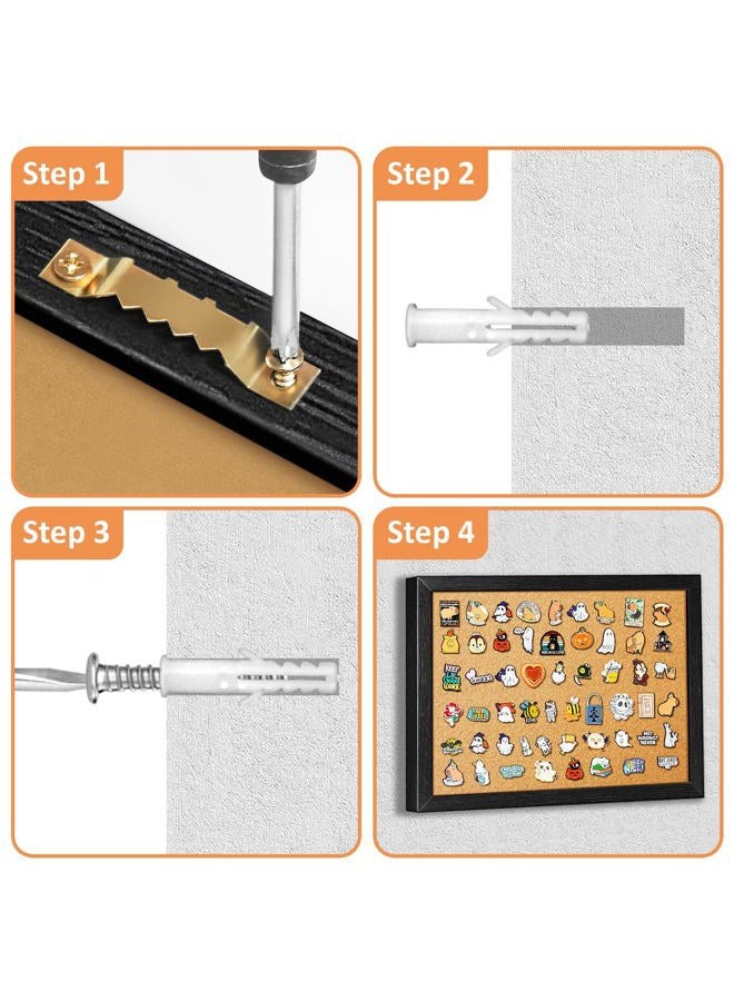 tutata Enamel Pin Display Board, 16'' x 12'' Pin Display Frame, Lapel Pin Holder, Wall Mounted Cork Board for Brooch Pin Storage - Image 5