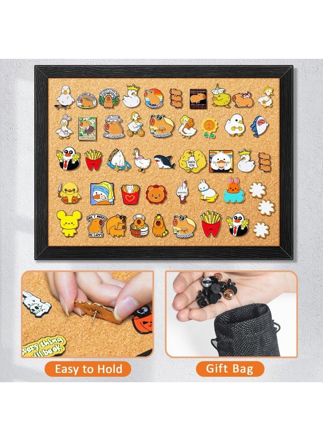 tutata Enamel Pin Display Board, 16'' x 12'' Pin Display Frame, Lapel Pin Holder, Wall Mounted Cork Board for Brooch Pin Storage - Image 2
