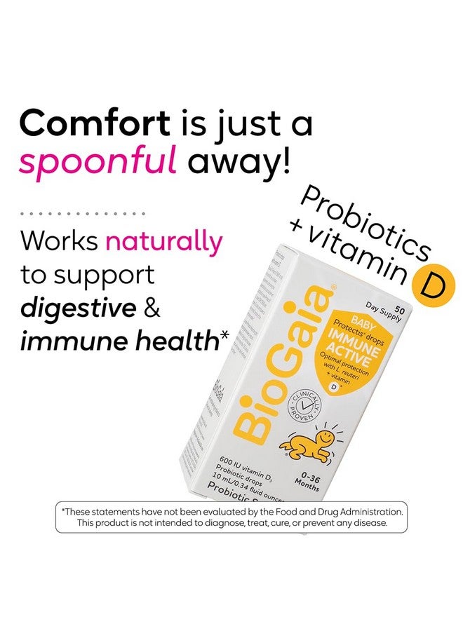BioGaia BioGaia Immune Active Baby Probiotic Drops + Vitamin D | for Babies & Toddlers 0-36 Months | Supports Digestive & Immune Health | Allergen, Dairy, Soy & Gluten Free | 50 Day Supply - Image 2
