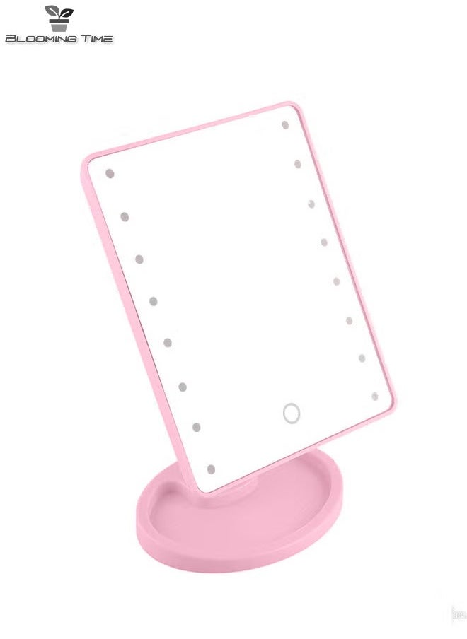 BLOOMING TIME Multifunctional Mirror, Rotatable, Detachable, With LED Light, Pink  - Image 1