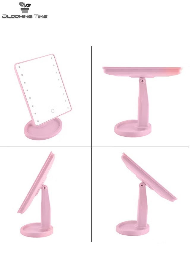 BLOOMING TIME Multifunctional Mirror, Rotatable, Detachable, With LED Light, Pink  - Image 2