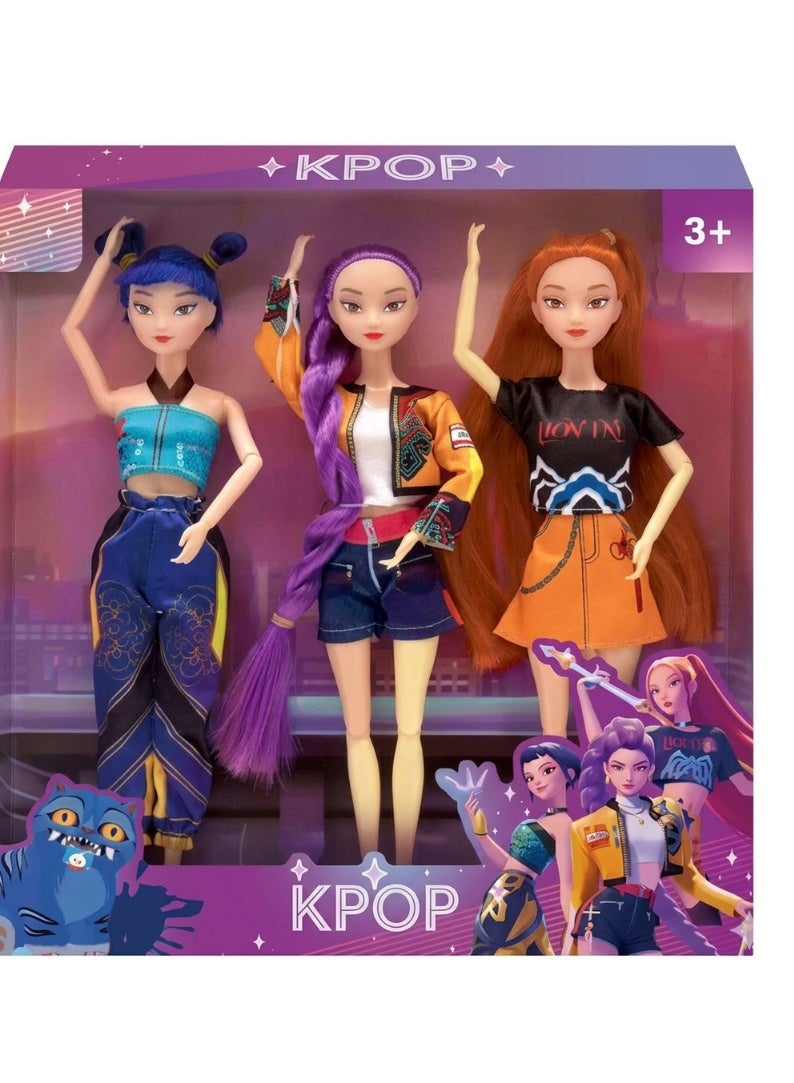 KPOP Figures Kpop Demon Hunters Action Figure Home Decor Desk Ornament For Hunters Fans 3 pcs set - Image 1