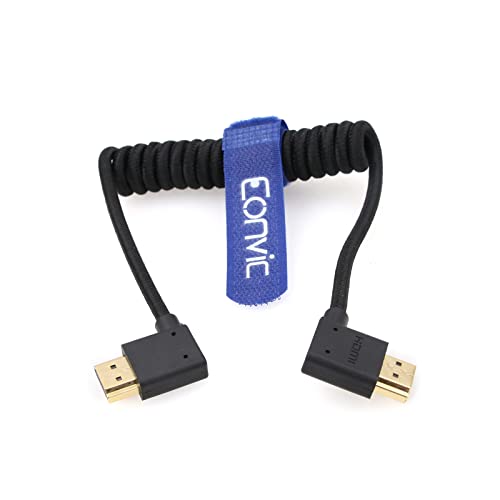 Eonvic 2.1 HDMI Coiled Cable 8K HDMI to HDMI Cable High Speed Thin HDMI Male to Male Extender Braided Coiled Cable for Atomos Ninja V, Sony a7siii, Portkeys BM5 Monitor - Image 2
