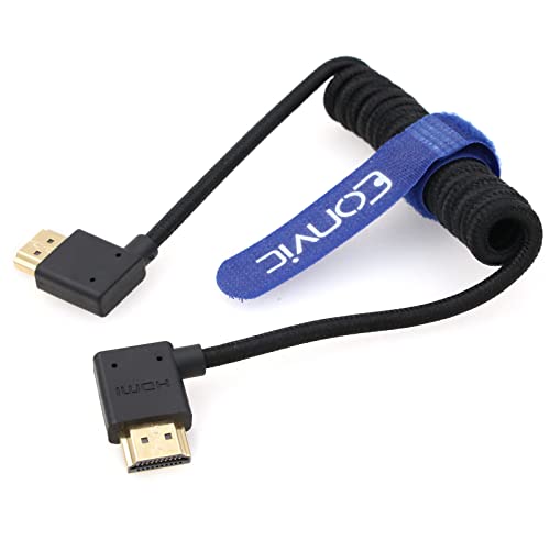 Eonvic 2.1 HDMI Coiled Cable 8K HDMI to HDMI Cable High Speed Thin HDMI Male to Male Extender Braided Coiled Cable for Atomos Ninja V, Sony a7siii, Portkeys BM5 Monitor - Image 3