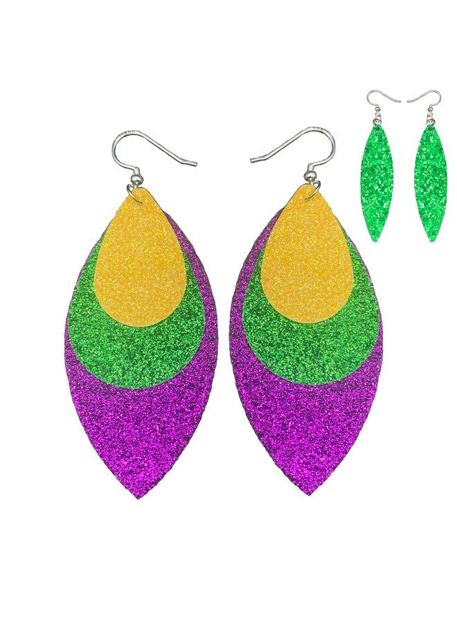 Mall of Style Mardi Gras Accessories - Peacock Earrings For Women - Mardi Gras Earrings - New Orleans (Justice) - Image 1