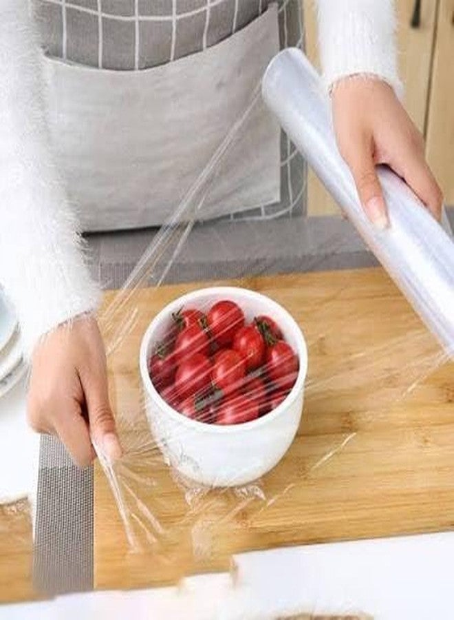 FRESHMETZ غلاف بلاستيكي لاصق من فريش ميتز، 30 مترًا | لفة تغليف طعام خالية من مادة BPA وقابلة للتحلل الحيوي | غلاف بلاستيكي شفاف غير لاصق لتخزين الطعام في المطبخ، آمن للاستخدام في الثلاجة والميكروويف | عبوة من قطعة واحدة - Image 3