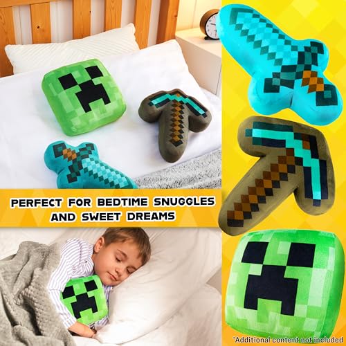 Minecraft Toys Plush Figure 3D Set Pack of 3 Toddler Pillow Cushion for Kids Teens Cuddle Buddy Home Decor Bedroom Accessories Stuffed Collectibles Soft Stuffed Animals Gifts for Gamers - Image 5