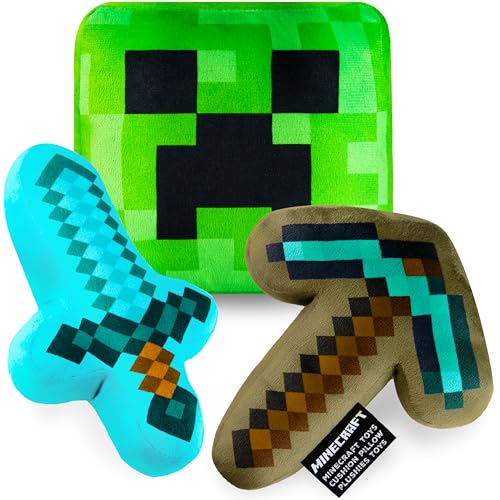 Minecraft Toys Plush Figure 3D Set Pack of 3 Toddler Pillow Cushion for Kids Teens Cuddle Buddy Home Decor Bedroom Accessories Stuffed Collectibles Soft Stuffed Animals Gifts for Gamers - Image 1