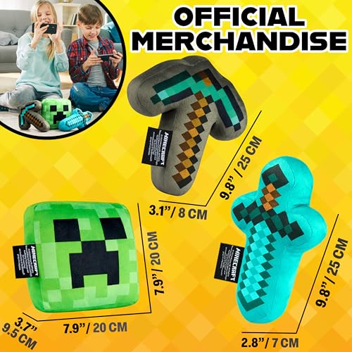 Minecraft Toys Plush Figure 3D Set Pack of 3 Toddler Pillow Cushion for Kids Teens Cuddle Buddy Home Decor Bedroom Accessories Stuffed Collectibles Soft Stuffed Animals Gifts for Gamers - Image 2