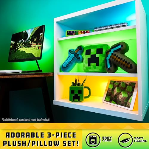 Minecraft Toys Plush Figure 3D Set Pack of 3 Toddler Pillow Cushion for Kids Teens Cuddle Buddy Home Decor Bedroom Accessories Stuffed Collectibles Soft Stuffed Animals Gifts for Gamers - Image 3