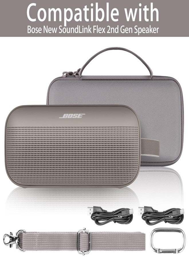 كو2كريا حقيبة سفر صلبة بديلة من co2CREA لسماعة Bose SoundLink Flex الجديدة من الجيل الثاني/سماعة Bose SoundLink Flex المحمولة بتقنية Bluetooth (حقيبة بلون الحجر الرملي) - Image 3
