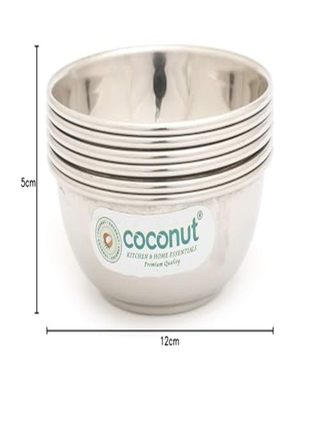 coconut Stainless Steel C34 Plain Beeding Bowl/Vati/Katori - Size 8-300 ML - Set of 6 - Image 2
