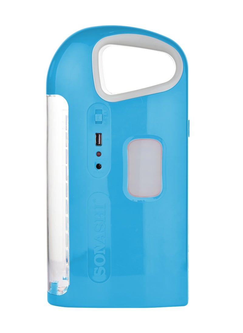 SONASHI - Rechargeable Emergency Lantern And LED Torch Combo with Solar Charge and Power Bank Function  Working Time  40 Hours (Bright Mode) with Overheat Protection  Best for Camping and Indoors SEL-3366 Blue - Image 1