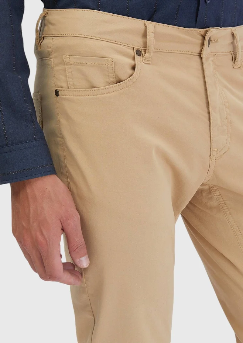 RAMSEY Saffron Weaving Slim Fit Casual Cotton Blended Trousers