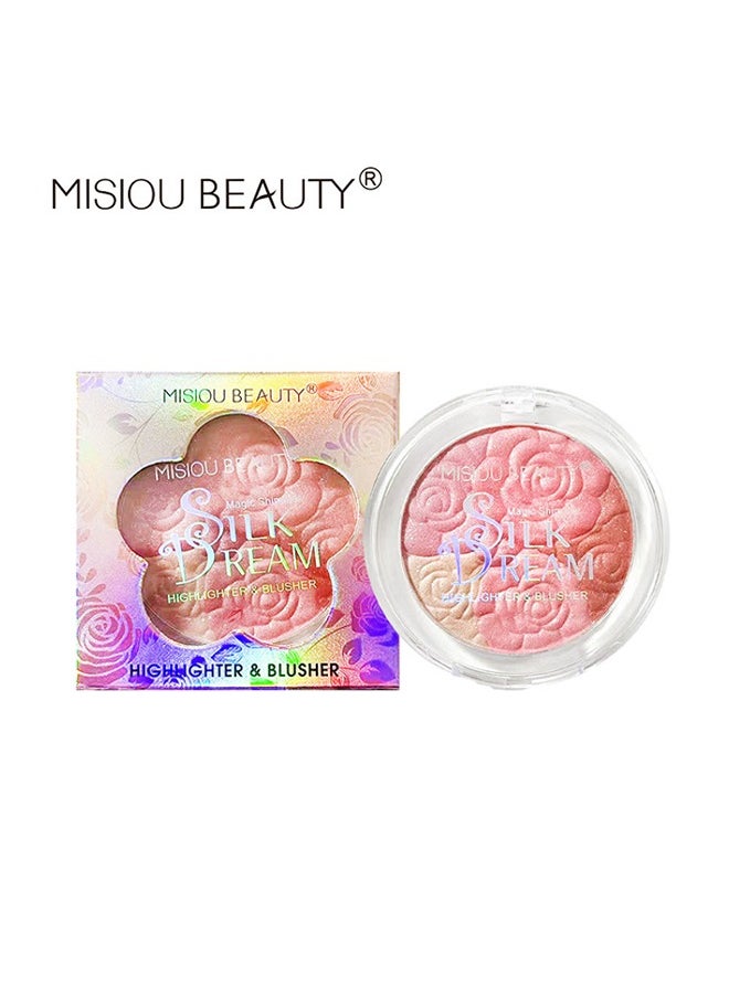 Misiou Beauty - Highlighter& Blusher-Powder Blusher Repair Plate, Makeup Palette, Face And Body Shimmer Highlighters Powder Natural Nude Shiny Contour Concealer Palette Waterproof And Long Lasting Brilliant Lighten Skin Color - Image 1